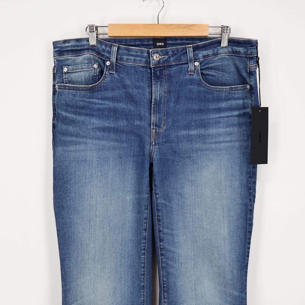 Edwin Lark Mid Rise Bootcut Denim Jean Flashback Blue Size 34 NWT EW2061ICS - Picture 2 of 6